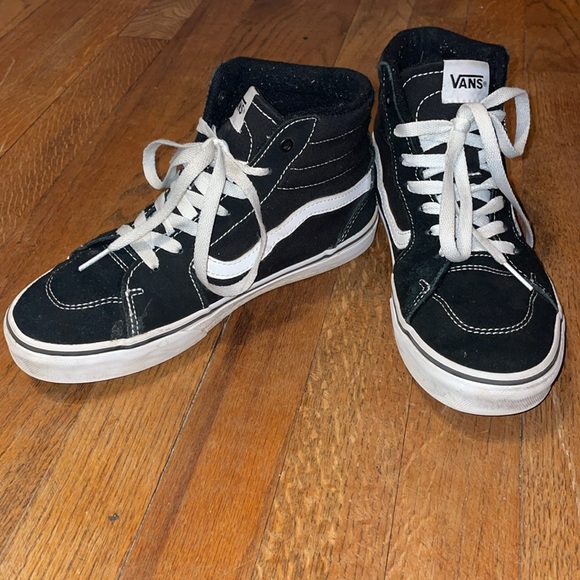 •VANS•THE LEGENDARY HIGH-TOP BLACK/WHITE OLD SKOOL SNEAKER SIZE 5Y=6.5-7/WOMENS - Picture 7 of 10
